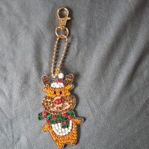 Festive Reindeer Diamond Art Keychain